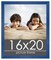16x20 Classic Modern Blue Picture Frame - UV Acrylic, Foam Board Backing, Hanging Hardware